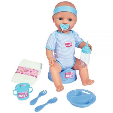 Papusa Simba New Born Baby, Baby Doll 43 cm cu accesorii albastru - imagine 13